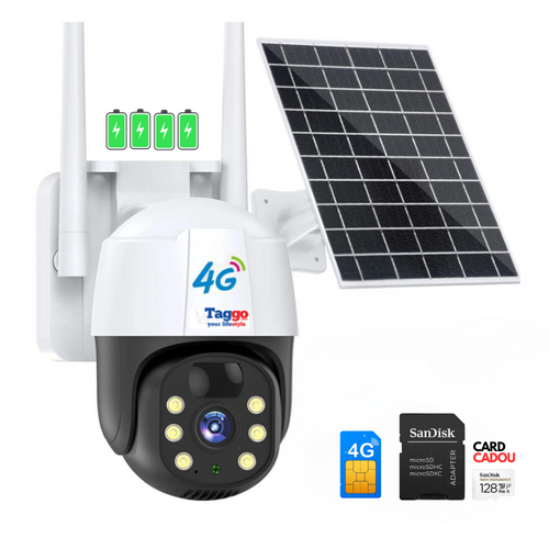 Camera de Supraveghere Solara 4G Cartela SIM 5 MP, Zoom 10X, Full HD, Panou Solar 9W Rezistenta La Apa IP 66
