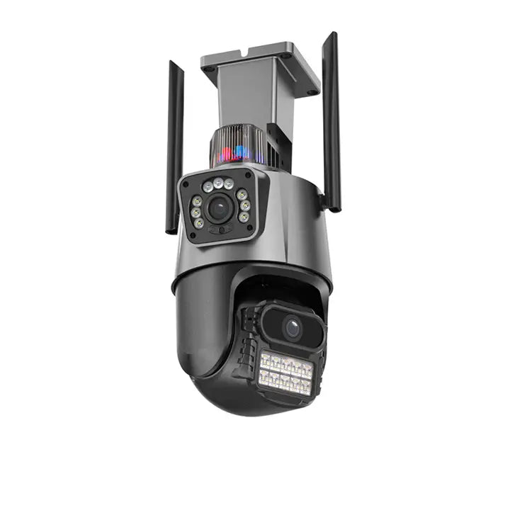 Camera de supraveghere WIFI 4K, 8MP, 2 lentile, Control din aplicatie, Urmarire automata, Rezistenta la apa IP66