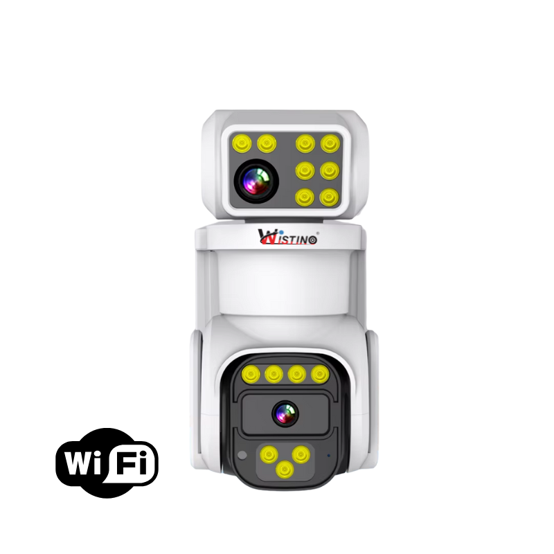Camera de supraveghere WIFI 4K, 8MP, 2 lentile, Rezistenta la apa IP66, Control din aplicatie, Urmarire automata