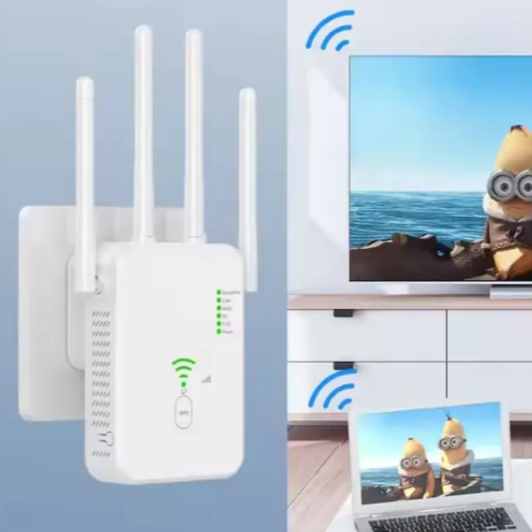Amplificator WiFi 300 Mbps, Retea 2.4G, White – Semnal Puternic, acoperire extinsa si conexiune stabila