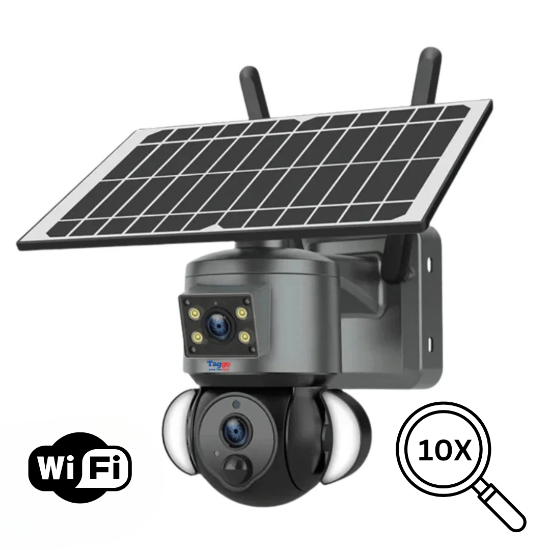 Camera Supraveghere WIFI 4K Ultra HD, Dual Camera 4MP+4MP, 10X ZOOM, Incarcare Solara, Rotire Din Aplicatie, Rezistenta La Apa IP 66