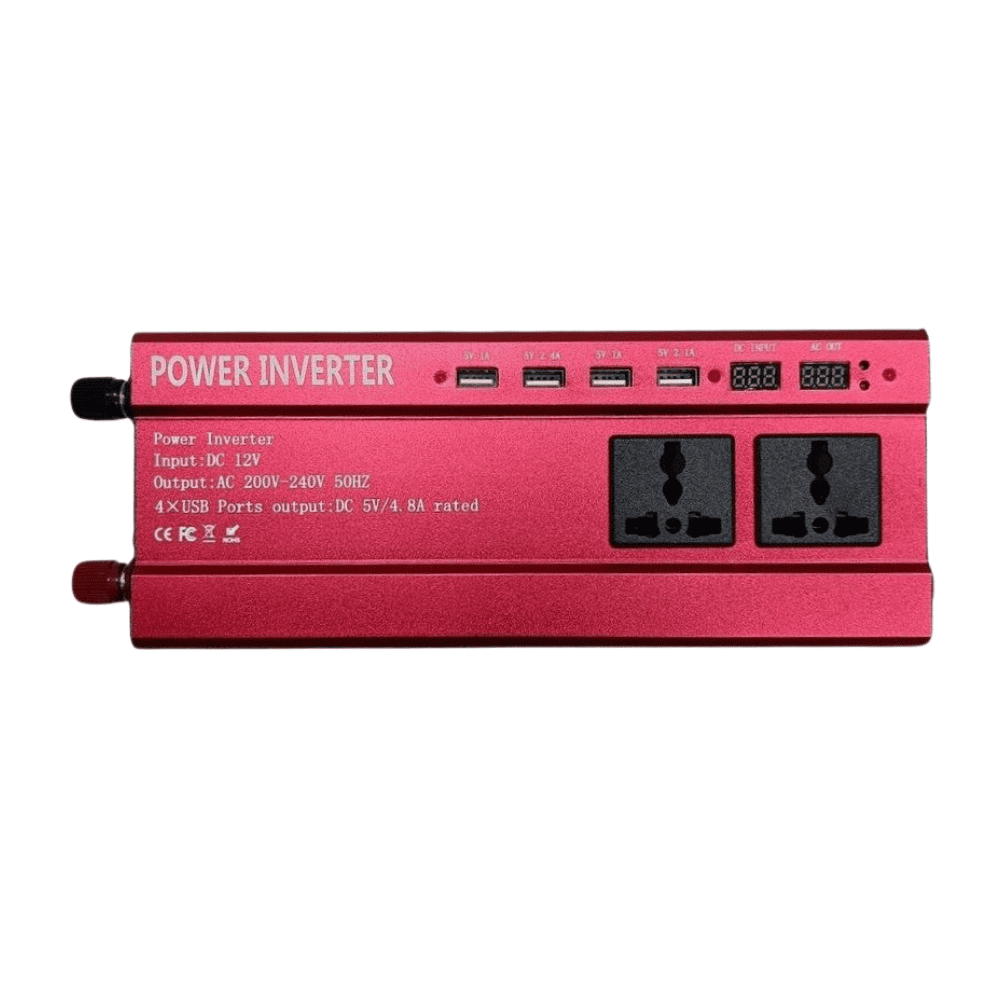 Invertor 12v 220v 2000w cu Display, 3 Iesiri AC Protectie Scurtcircuit 4 USB, Adaptor Auto Inclus