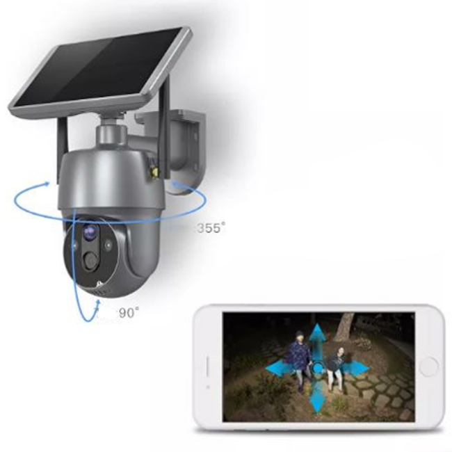Camera Supraveghere Exterior Wireless 4K Ultra HD, 8MP, Incarcare Solara, Rotire Din Aplicatie, Rezistenta La Apa IP 66