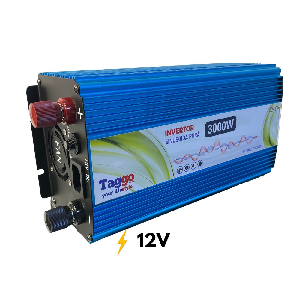 Invertor 2 in 1 SINUS PUR 3000W 12V - 220V cu Functie UPS de incarcare acumulatori
