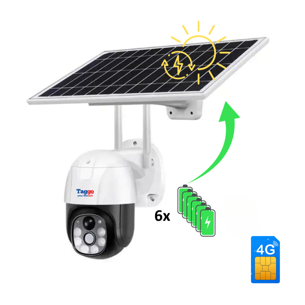 Camera Solara de Supraveghere 4G, 5MP, Zoom 10X, Full HD, Panou Solar 9W cu Acumulatori 12000mAh, IP66, Alba