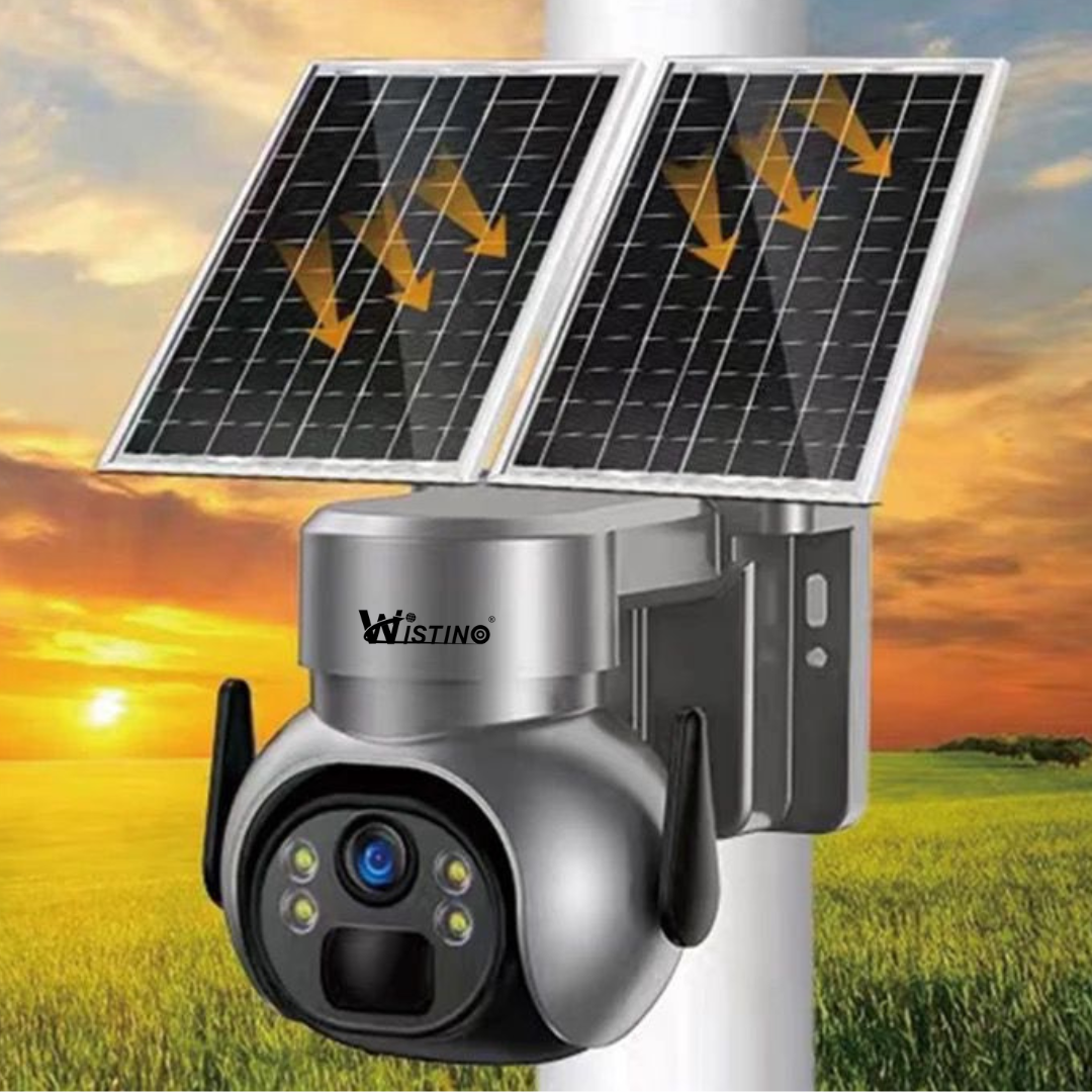 Camera de Supraveghere 8mp 4K cu Incarcare Solara WIFI, Panou 20W, Rain Charging, Rotire Din Aplicatie, Rezistenta La Apa IP 66