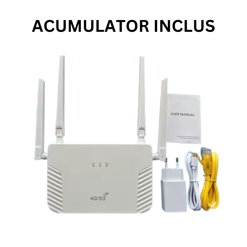 Router Wireless 150Mbps, Slot Cartela SIM 4G 5G, 4 Antene Externe, Suporta 16 Utilizatori