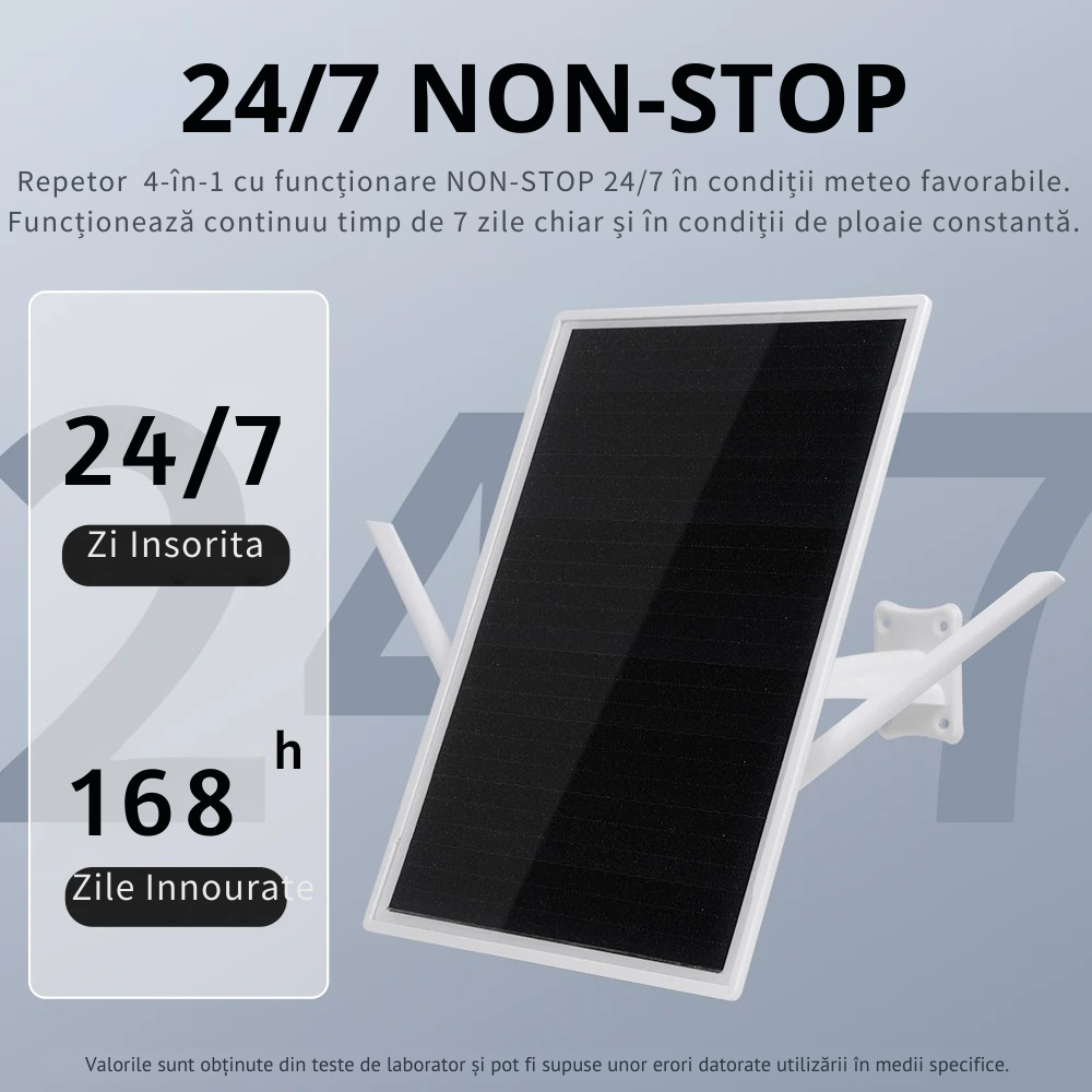 Repeater WiFi Solar Exterior, 300 Mbps, Raza 150m, Baterii 18650, Waterproof IP67
