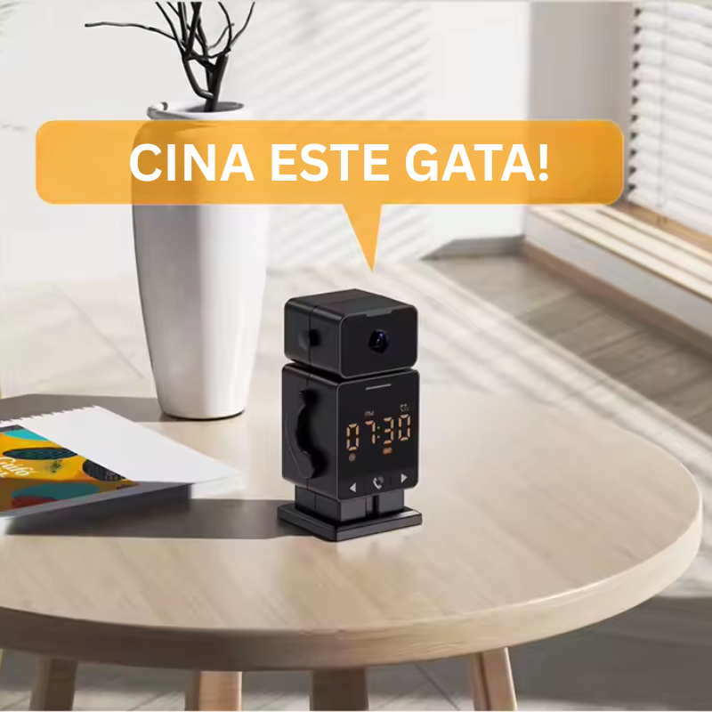 Camera de Securitate cu Ceas de Perete – WiFi, Tuya Smart, Detectie Miscare, Alarma, Vedere Nocturna Color, Apel cu o Atingere