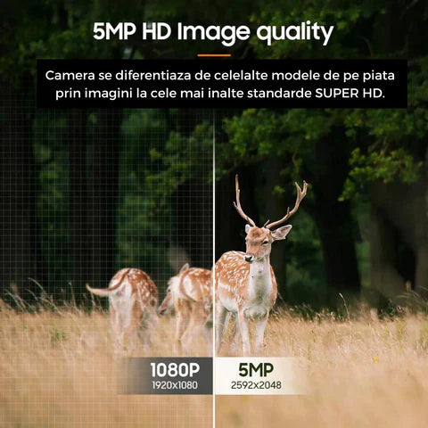 Camera de Supraveghere Black 5mp cu Incarcare Solara WiFi, Rain Charging, Rotire Din Aplicatie, Rezistenta La Apa IP 66