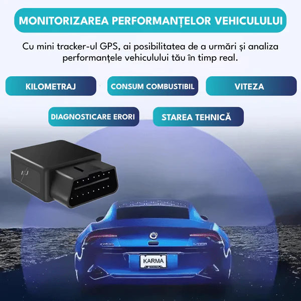 Mini tracker GPS 4G OBD, control de la distanta, istoric traseu, anti-furt, precizie 10 m, baterie 150mAh