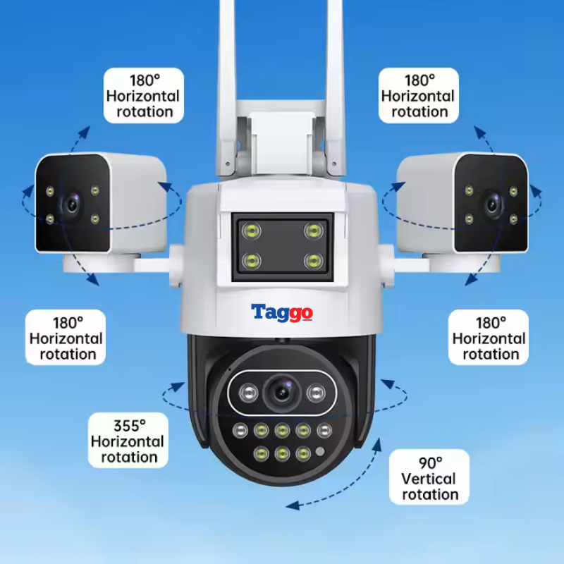 Camera de Supraveghere Taggo, Conexiune 4G, 6MP, ZOOM 10X, 3 lentile, Control din aplicatie, Rezistenta la apa