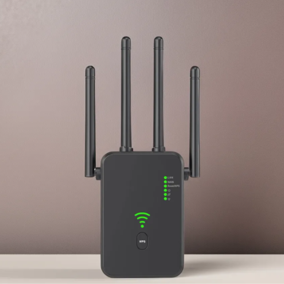 Amplificator WiFi 300 Mbps, Retea 2.4G, Black – Semnal Puternic, acoperire extinsa si conexiune stabila