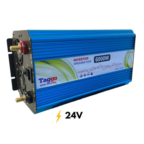 Invertor 2 in 1 SINUS PUR 6000W 24V - 220V cu Functie UPS de incarcare acumulatori