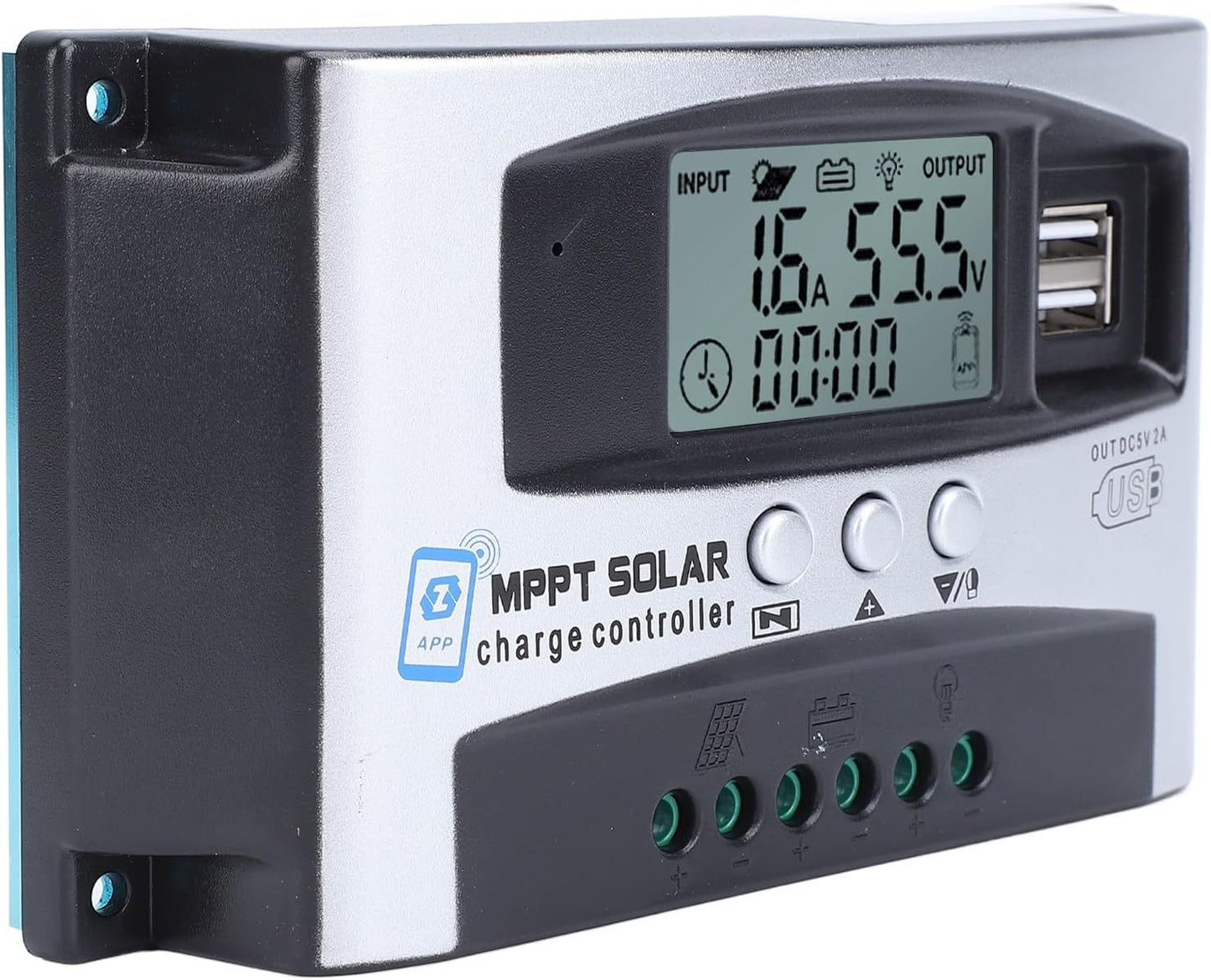 Controler de Încărcare Solară MPPT 12V-60V, Regulator 150VDC cu Ecran LED pentru Baterii Lifepo4, Litiu și Plumb-Acid, 40A cu WIFI