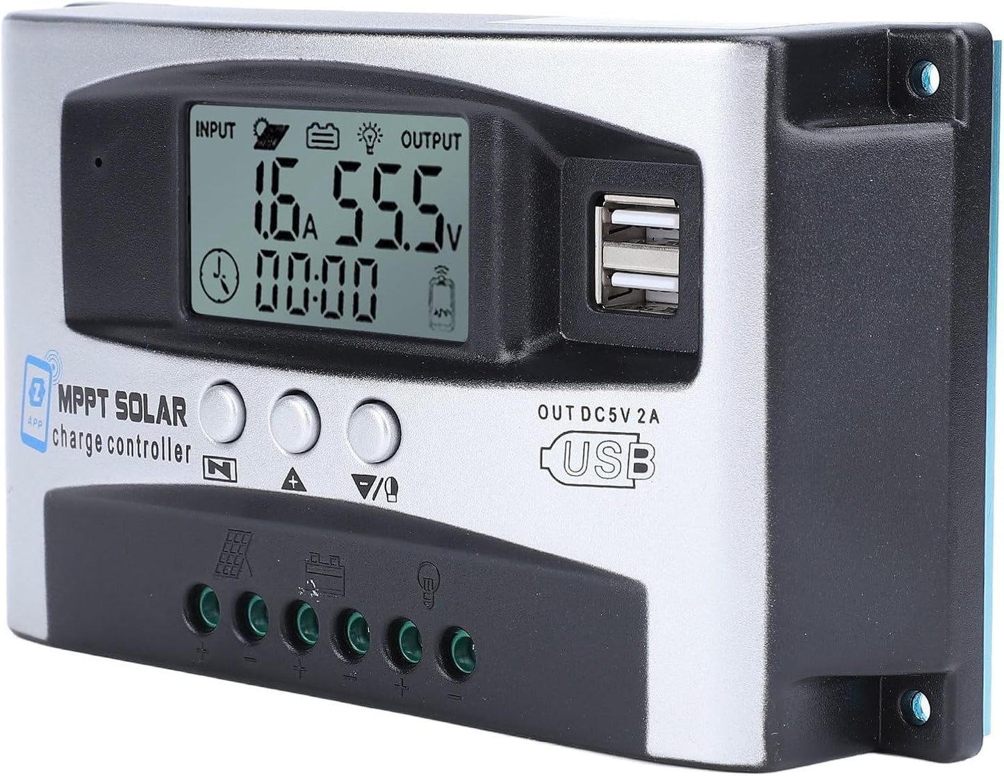Controler de Încărcare Solară MPPT 12V-60V, Regulator 150VDC cu Ecran LED pentru Baterii Lifepo4, Litiu și Plumb-Acid, 40A cu WIFI