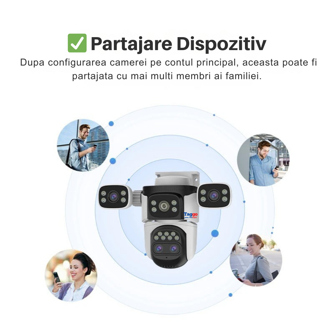 Camera Supraveghere WiFi 16MP – Zoom 10X, Vedere Nocturna Color, Audio Bidirectional, Detectie Miscare si Urmarire Automata