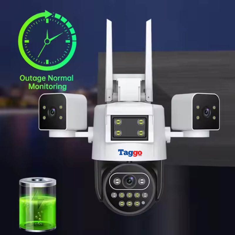 Camera de Supraveghere Taggo, Conexiune 4G, 6MP, ZOOM 10X, 3 lentile, Control din aplicatie, Rezistenta la apa