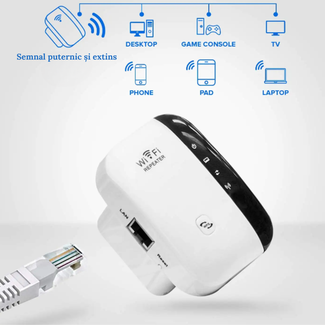 Amplificator M300 Wireless-N WIFI WPS m300, Extindere puternica a semnalului si Conectivitate rapida