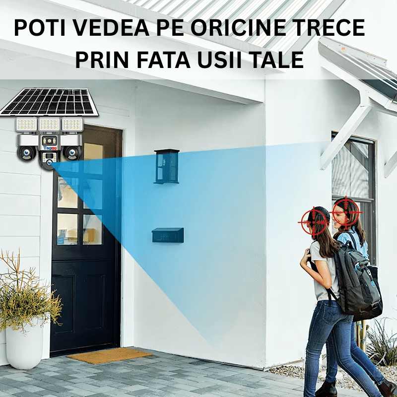 Camera de Supraveghere cu Panou Solar, Conexiune 4G, 12MP, Detectie miscare, Vedere pe Timp de Noapte, Urmarire Miscare Umana, Rezistent la Apa/Intemperi, Comunicare Bidirectionala