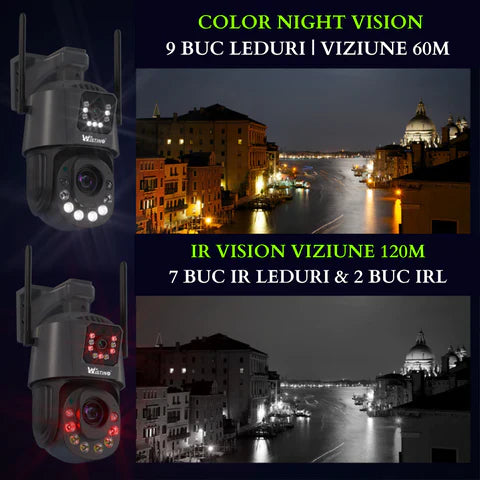 Camera de supraveghere 4G Cartela SIM 6K, 50X, 2 lentile, Control din aplicatie, Detectie umana, Rezistenta la apa IP66 - Taggo.ro