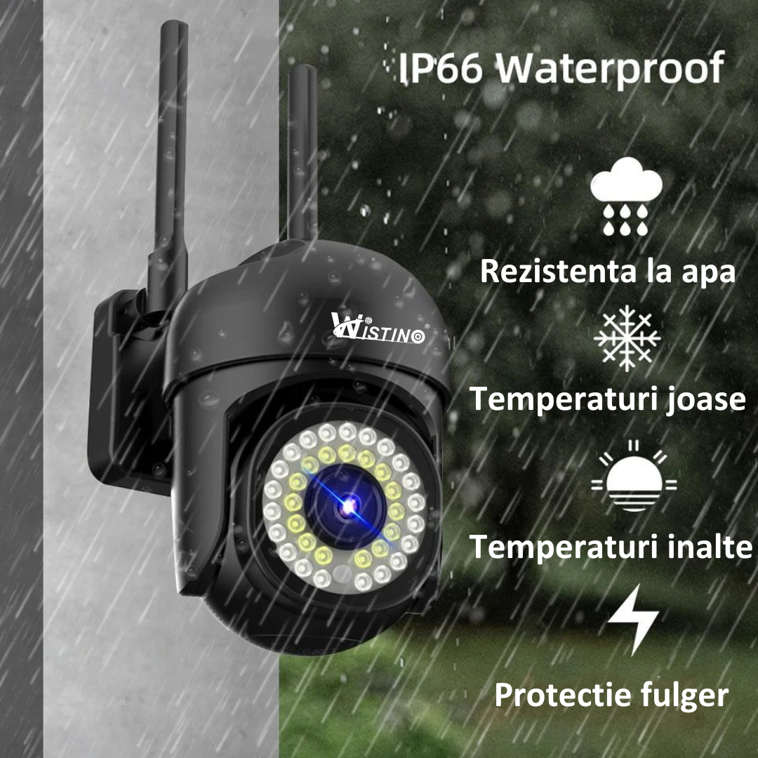 Camera de supraveghere 4G Cartela SIM 5MP, Control din aplicatie, Urmarire automata, Rezistenta la apa IP66 - Taggo.ro