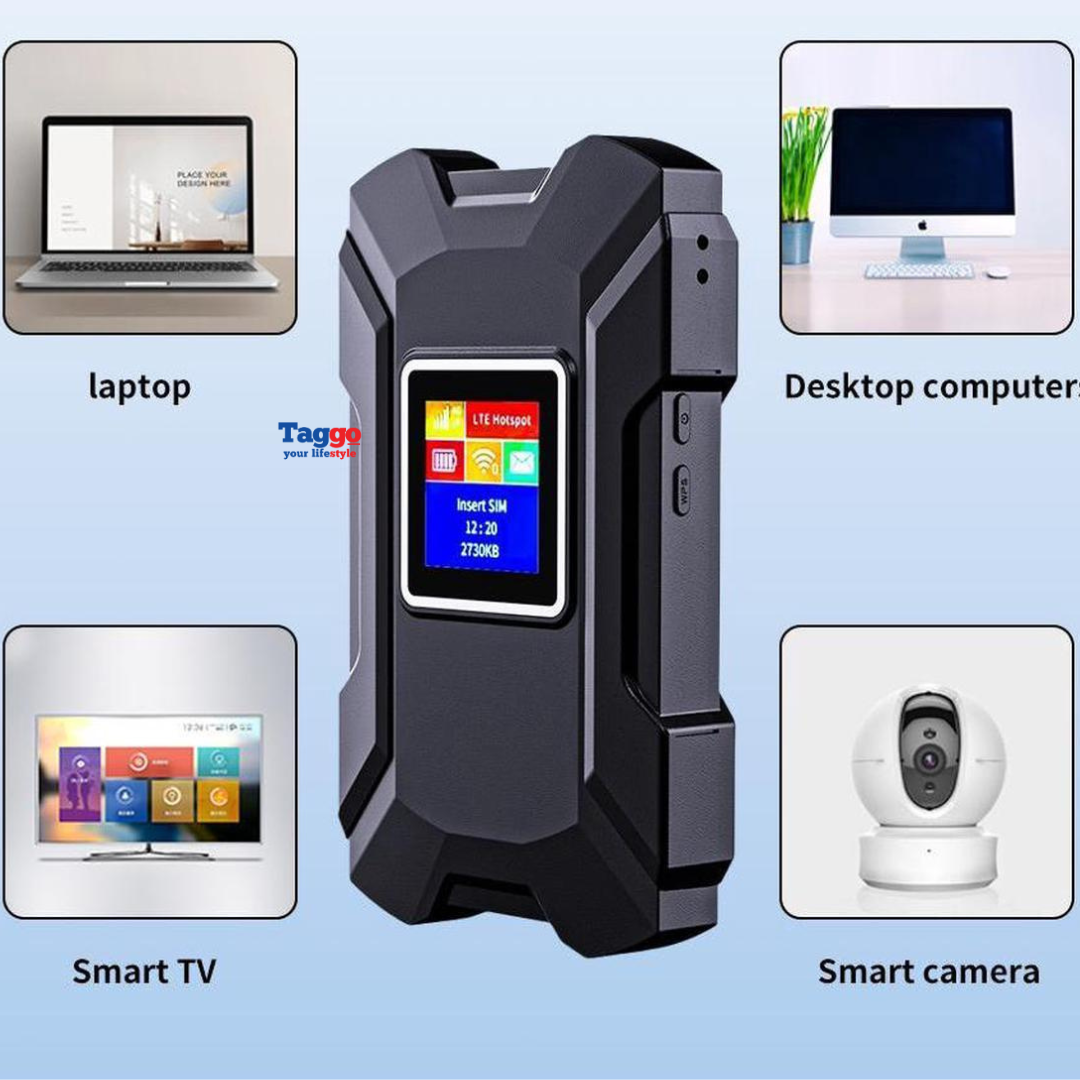 Router Wireless Portabil 150Mbps Maxim 300Mbps, Slot Cartela SIM 4G LTE, acumulator inclus 3000mAh, 10 Utilizatori