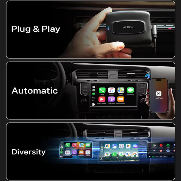 Android 12 Wireless CarPlay CA481 Aibox, Youtube, Netflix, Spotify, 4G+64G - Taggo.ro