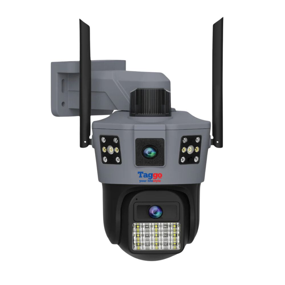 Camera de supraveghere WiFi 6K, 2 lentile, Control din aplicatie, Urmarire automata, Rezistenta la apa IP66