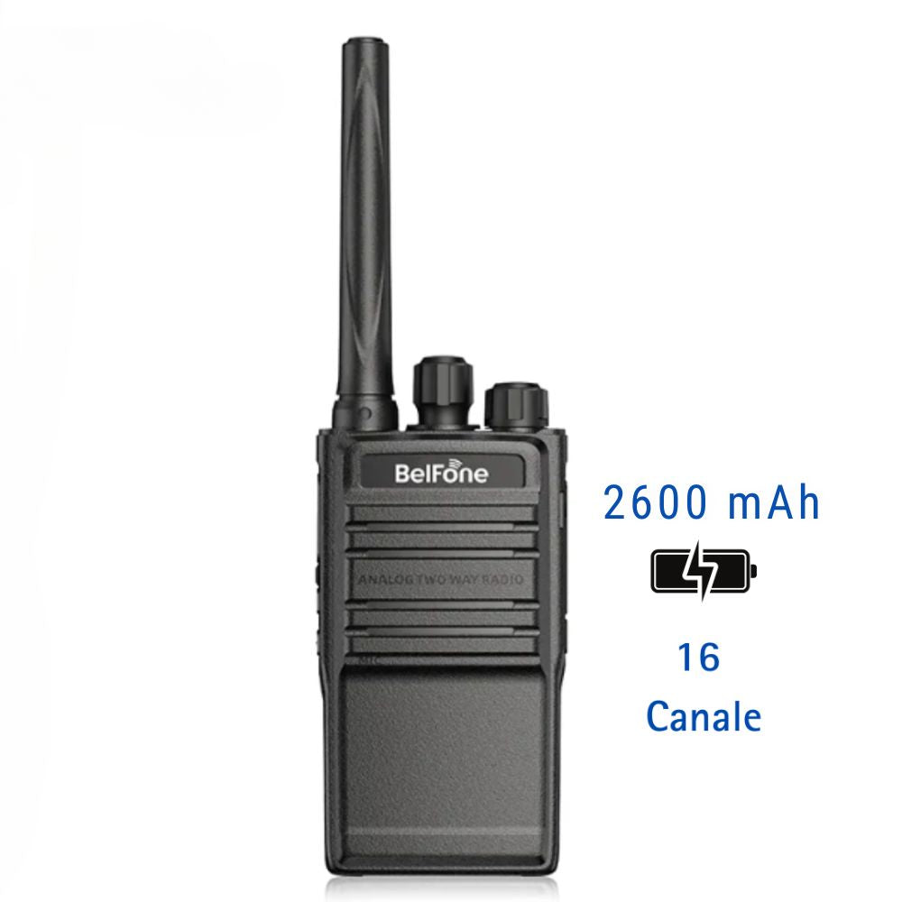 Statie radio analogica comerciala, Baterie 2600mAh, Performanta Fiabila, Comunicare eficienta