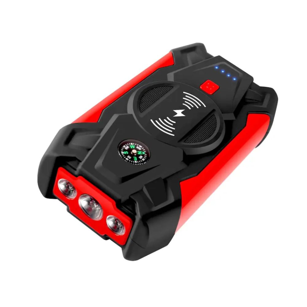 Starter auto pentru motor benzina/diesel, multifunctional, 16000mAh, 12V, 2 iesiri USB, lumini de urgenta, busola, 17X9.5X4cm