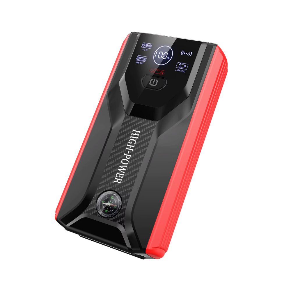 Starter auto pentru motor benzina/diesel, multifunctional, 15000 mAh, 12V, 2 iesiri USB, lumini de urgenta, busola, 17X8.8X3.8 cm, temperaturi de rezistenta -40 C, +80 C, afisaj electronic