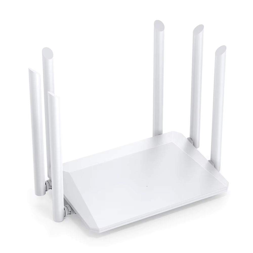 Router WiFi Wireless 2.4G/5.8G, 1200Mbps cu 6 Antene Externe, Semnal puternic, Acoperire extinsa si Functie Duala