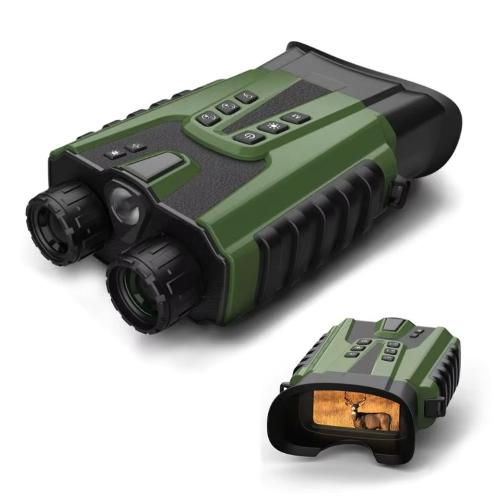 Binoclu Digital Profesional cu Night Vision de Vanatoare 4K, Zoom 8X, Ecran LCD, Acumulator, Vedere in noapte 300m, Verde