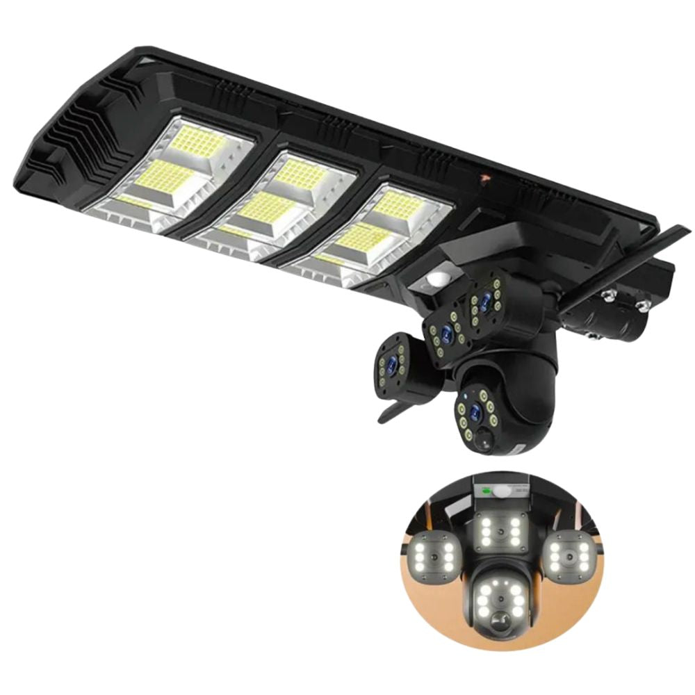 Lampa stradala cu camera 4G si incarcare solara, 9MP, 20000mAh, Taggo Pro, viziune nocturna, IP66