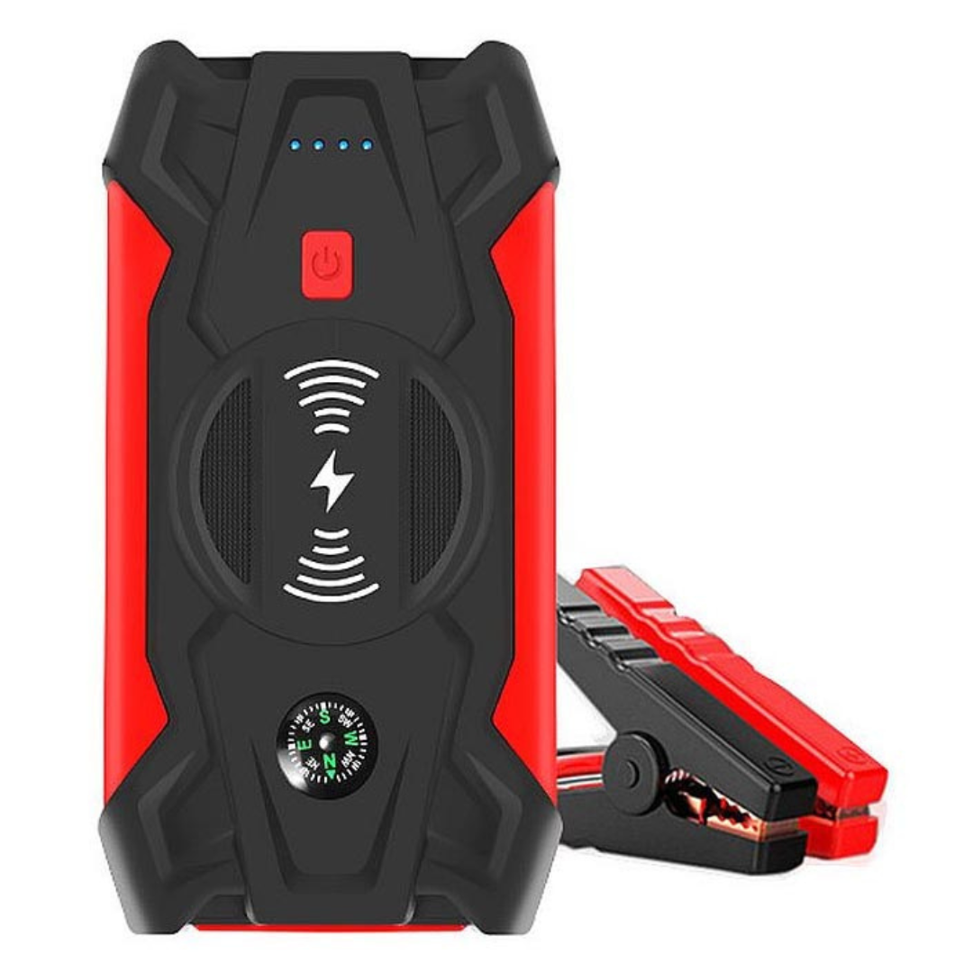 Starter auto pentru motor benzina/diesel, multifunctional, 16000mAh, 12V, 2 iesiri USB, lumini de urgenta, busola, 17X9.5X4cm