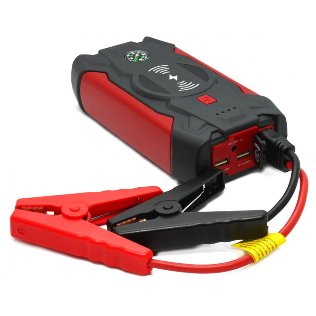 Starter auto pentru motor benzina/diesel, multifunctional, 16000mAh, 12V, 2 iesiri USB, lumini de urgenta, busola, 17X9.5X4cm