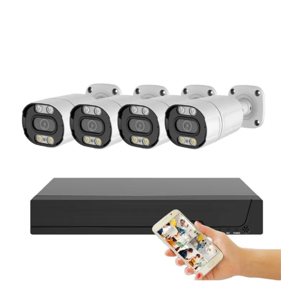 Sistem de supraveghere profesional 4K POE NVR CCTV, 4 canale (2x4MP, 2x8MP) 4K HD , recunoastere faciala, comunicare bidirectionala - Taggo.ro