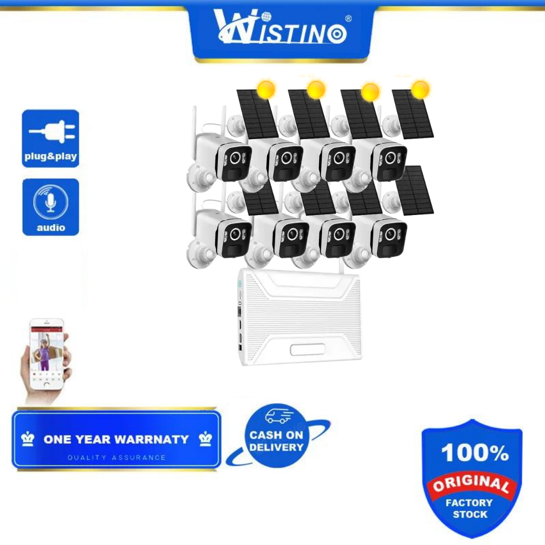 Sistem Supraveghere Video 8 Camere Profesional CCTV cu Incarcare Solara, 8 Canale HD 4MP Wireless NVR IR 30m - Taggo.ro