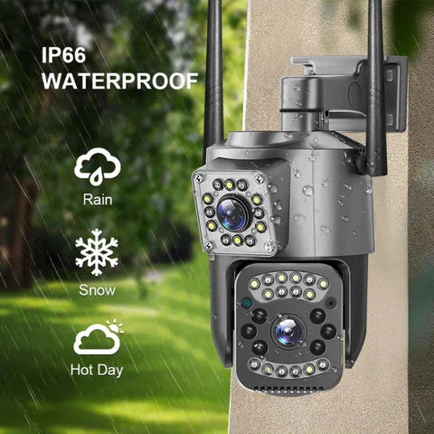 Camera de supraveghere 4G Cartela SIM 4K, 8MP, 2 lentile, Control din aplicatie, Urmarire automata, Rezistenta la apa IP66 - Taggo.ro
