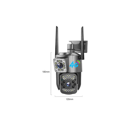 Camera de supraveghere 4G Cartela SIM 4K, 8MP, 2 lentile, Control din aplicatie, Urmarire automata, Rezistenta la apa IP66 - Taggo.ro