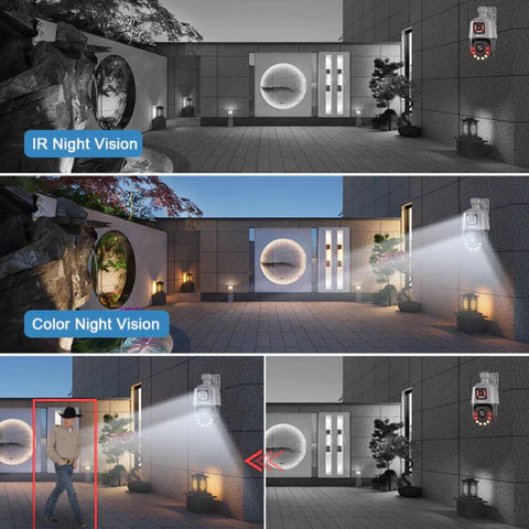 Camera de supraveghere 4G Cartela SIM 6K, 50X, 2 lentile, Control din aplicatie, Detectie umana, Rezistenta la apa IP66 - Taggo.ro