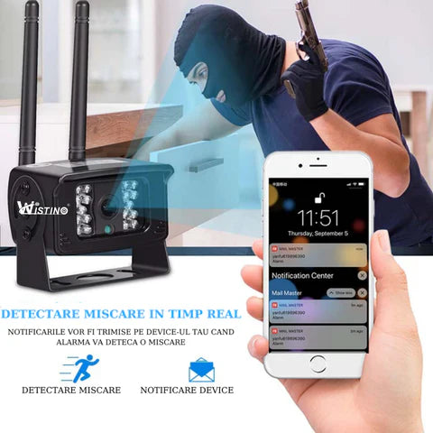 Kit 2 camere de supraveghere 4G, 5MP, de exterior cu suporti magnetici, ideala pentru busuri, camioane, tir