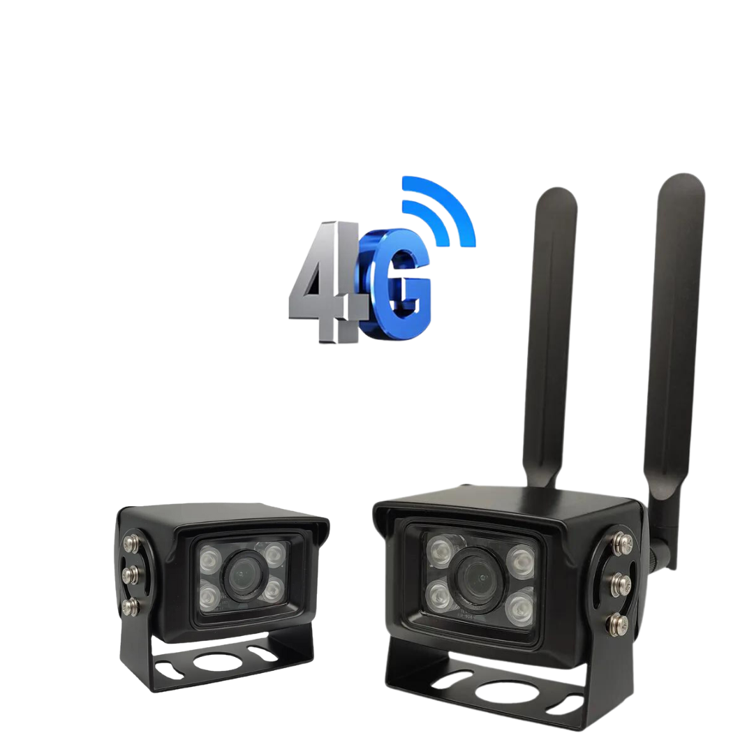 Kit 2 camere de supraveghere 4G, 5MP, de exterior cu suporti magnetici, ideala pentru busuri, camioane, tir