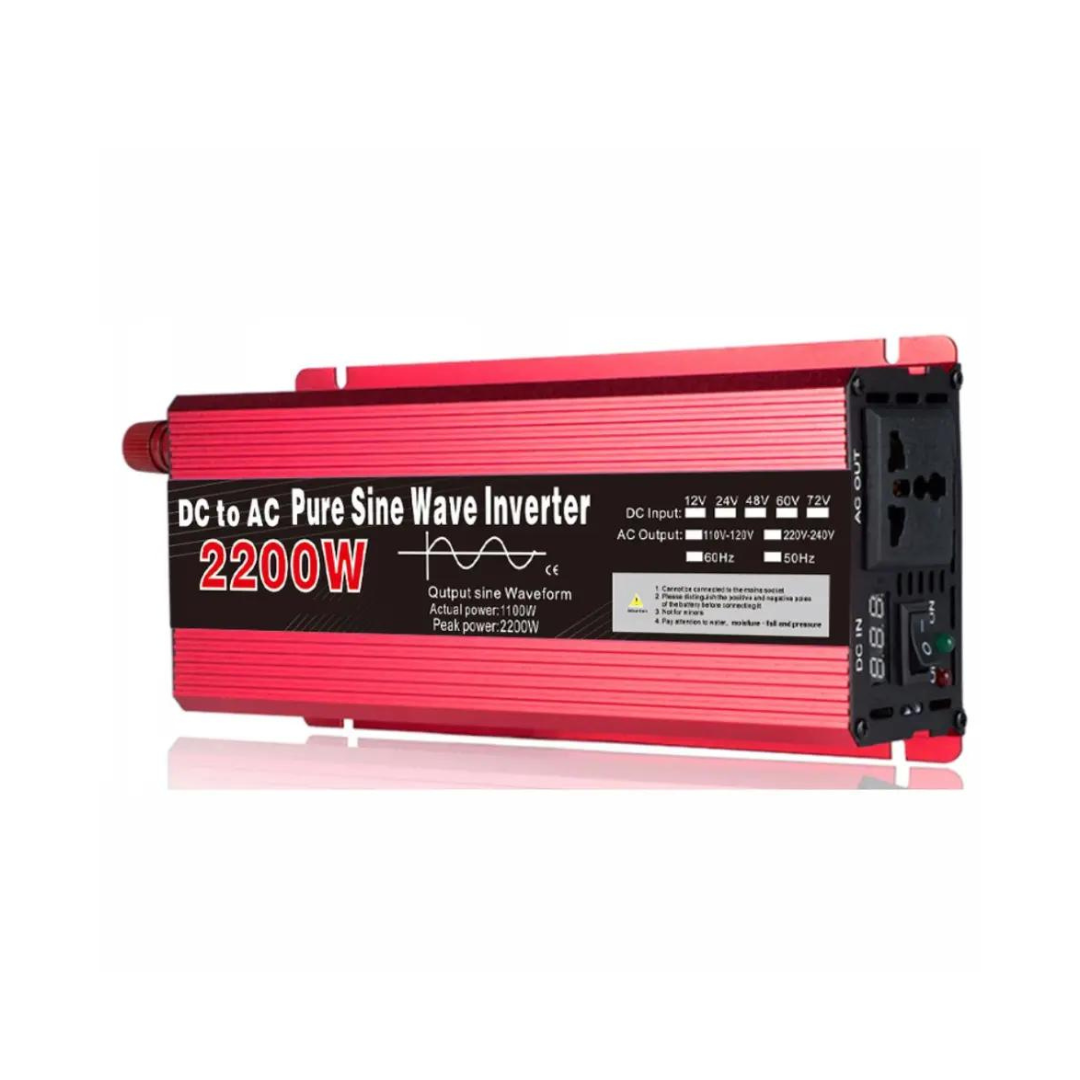 Invertor 2200W 12V – 220 V auto si panouri solare SINUS PUR, unda pura rulota, casa, cabana