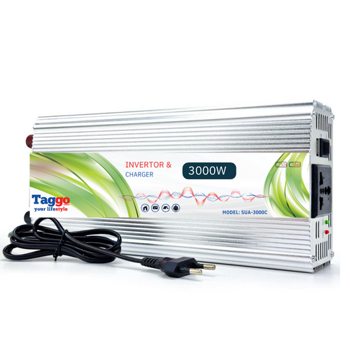 Invertor 2 in 1 cu incarcator baterii auto , 3000W 12V 220V, Port  USB, Functie UPS