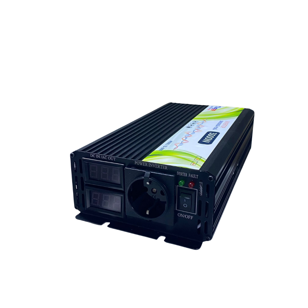Invertor 3000W 24V – 220 V auto si panouri solare SINUS PUR, unda pura rulota, casa, cabana