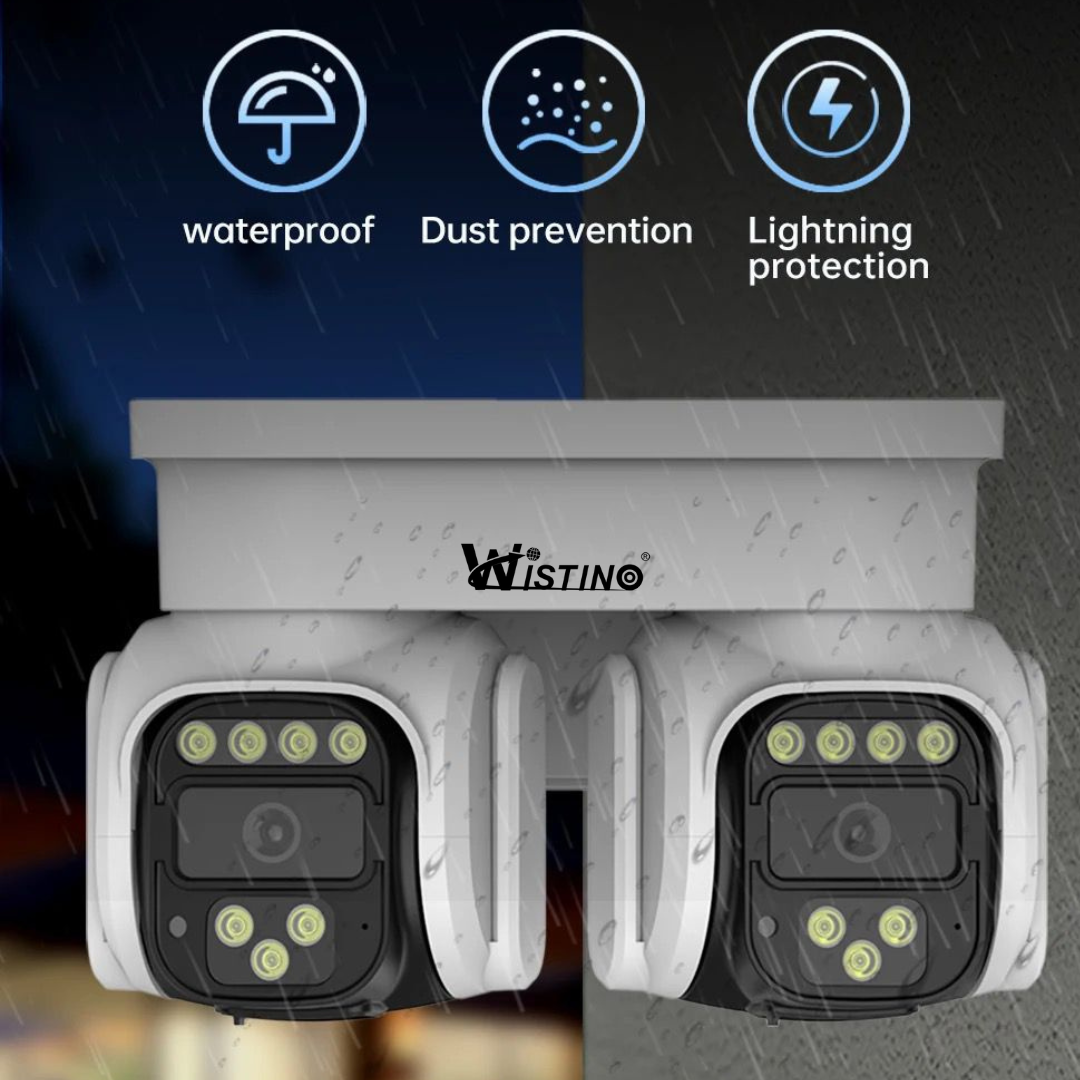 Camera de supraveghere WIFI 4K, 2 lentile 360 , Detectie dubla, Control din aplicatie, Comunicare bidirectionala, Urmarire automata - Taggo.ro