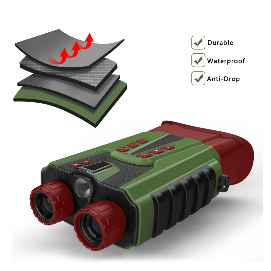 Binoclu Digital Profesional cu Night Vision de Vanatoare 4K, Zoom 8X, Ecran LCD, Acumulator, Vedere in noapte 300m, Verde - Taggo.ro