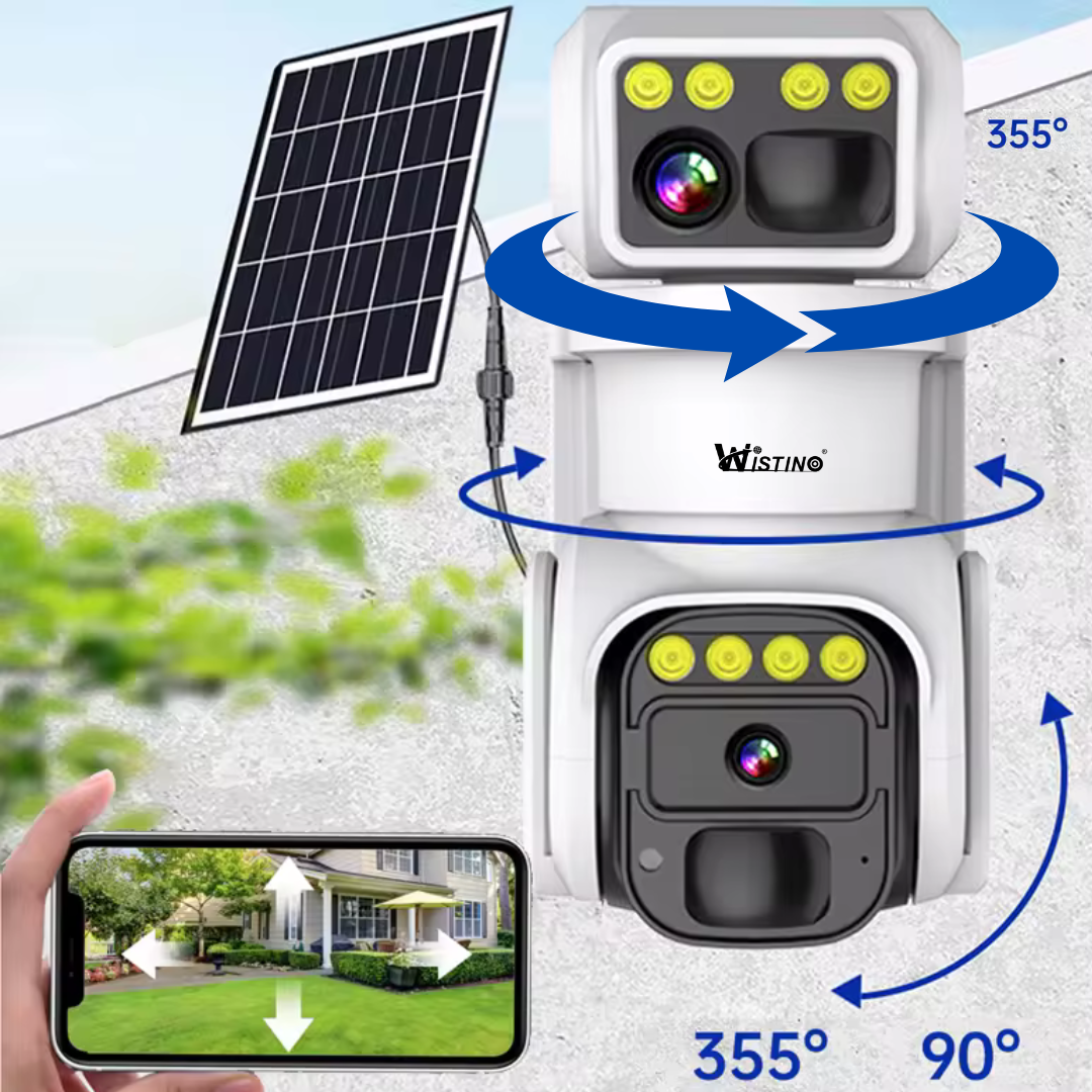Camera Supraveghere 4G 4K Ultra HD, 24 ore online, Dual Camera 360, Incarcare Solara, Rotire Din Aplicatie, Rezistenta La Apa IP 66, Card Memorie 64GB
